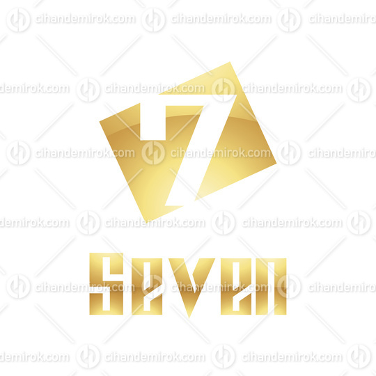 Golden Symbol for Number 7 on a White Background - Icon 9