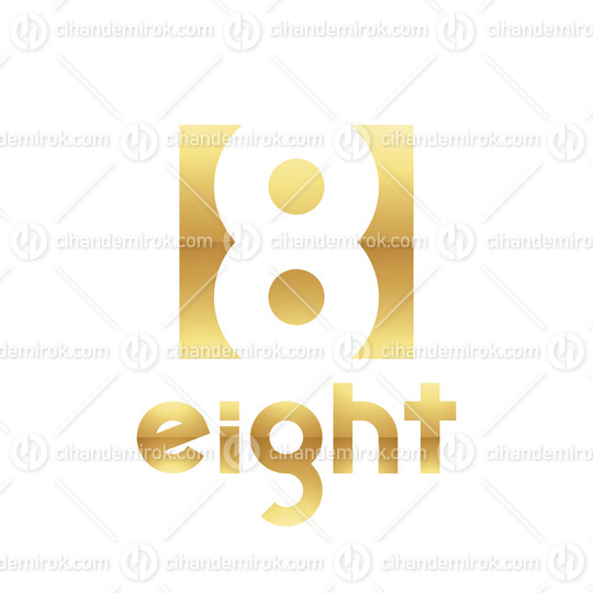 Golden Symbol for Number 8 on a White Background - Icon 1