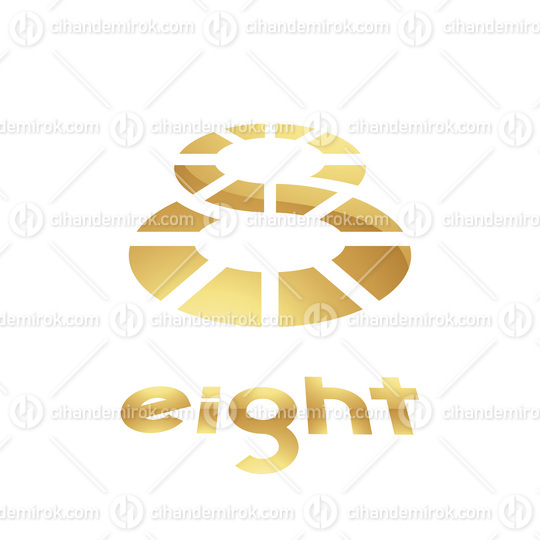 Golden Symbol for Number 8 on a White Background - Icon 2
