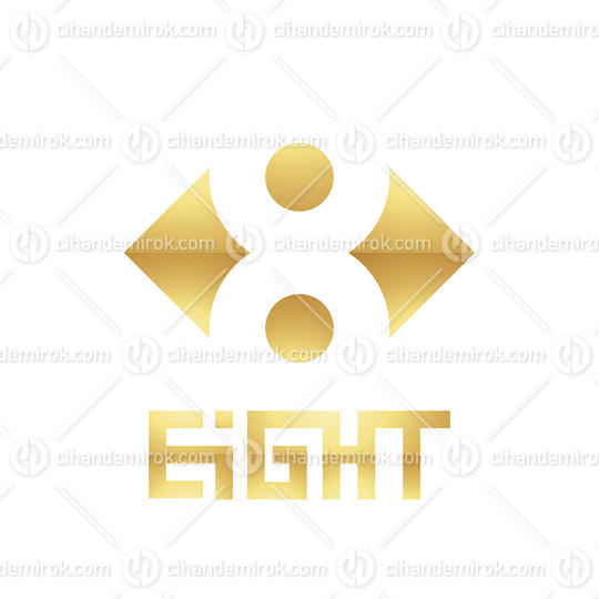 Golden Symbol for Number 8 on a White Background - Icon 3