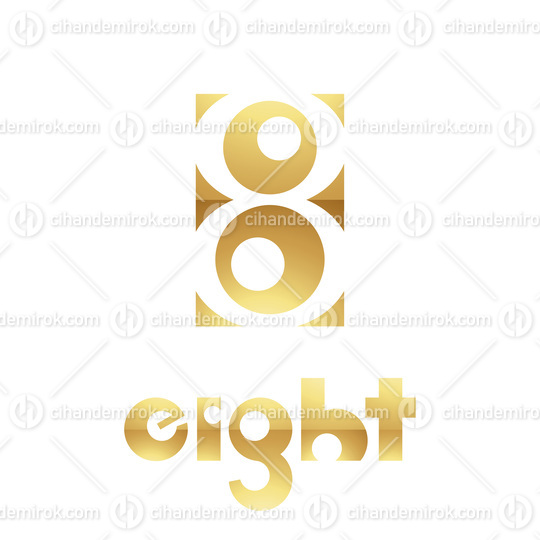 Golden Symbol for Number 8 on a White Background - Icon 4