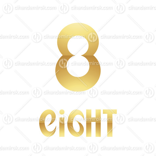 Golden Symbol for Number 8 on a White Background - Icon 5