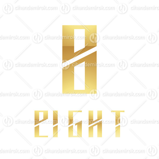 Golden Symbol for Number 8 on a White Background - Icon 9