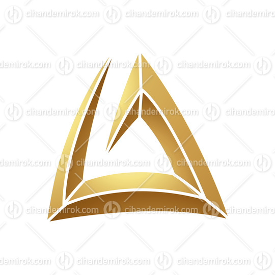 Golden Triangular Spiral Letter A Icon