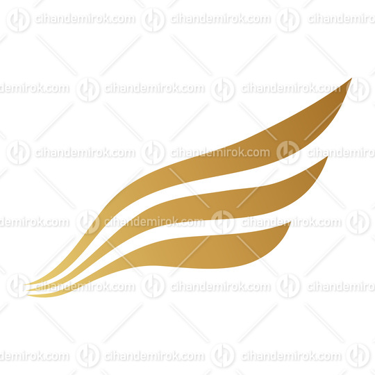Golden Wing Icon on a White Background