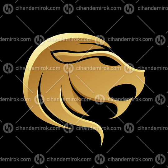 Golden Zodiac Sign Leo on a Black Background