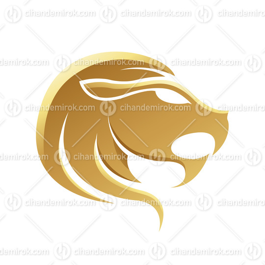 Golden Zodiac Sign Leo on a White Background