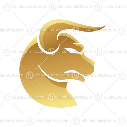 Golden Zodiac Sign Taurus on a White Background