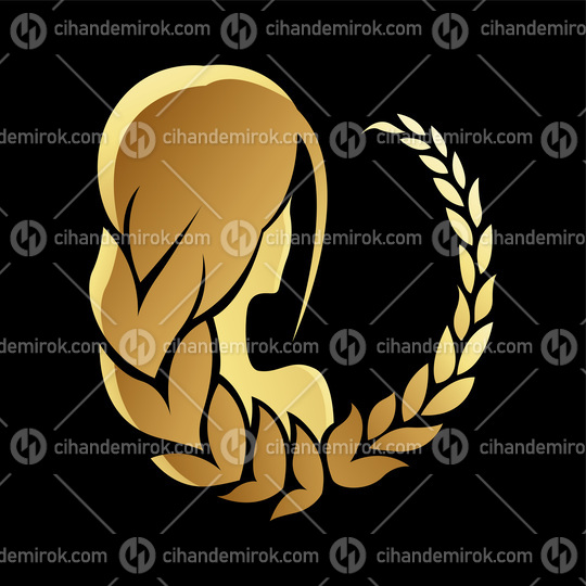 Golden Zodiac Sign Virgo on a Black Background