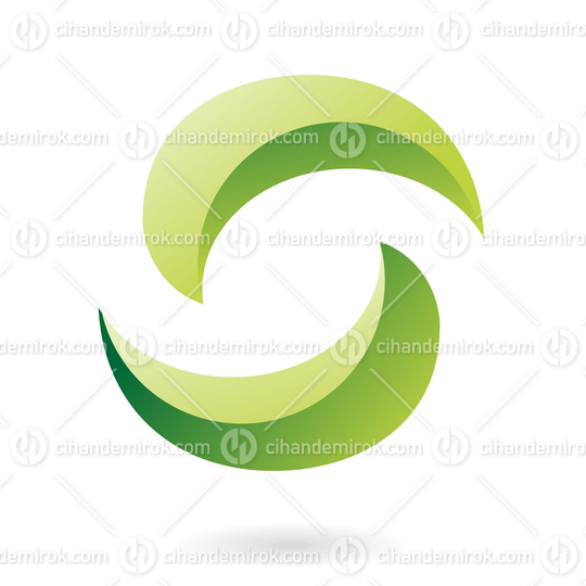 Green 3d Abstract Logo Icon that Looks like Melon Slices