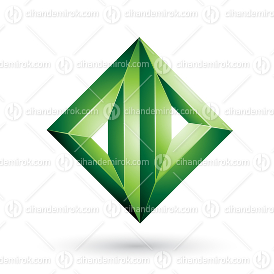Green 3d Geometrical Embossed Triangle Diamond Shape 