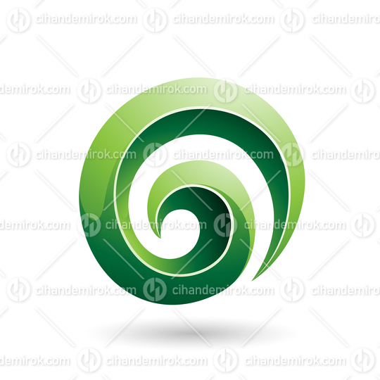 Green 3d Glossy Swirl Shape Vector Illustration