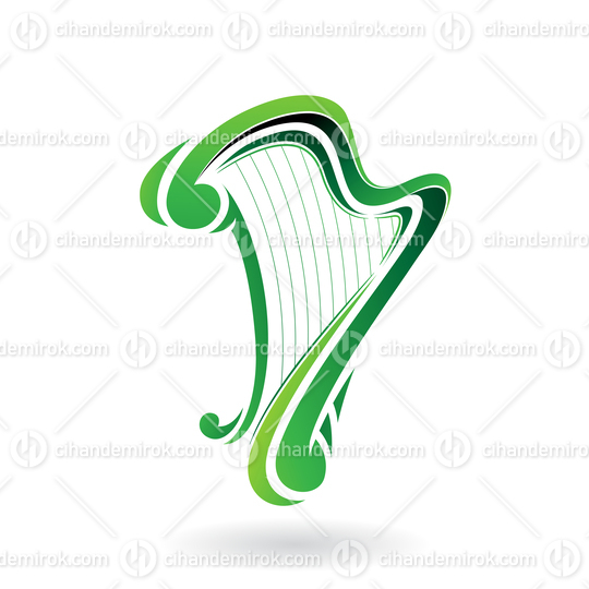 Green Abstract Curvy Harp Icon