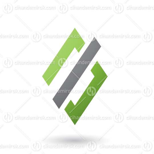 Green Abstract Diamond and Rectangle Shape Vector Illustration