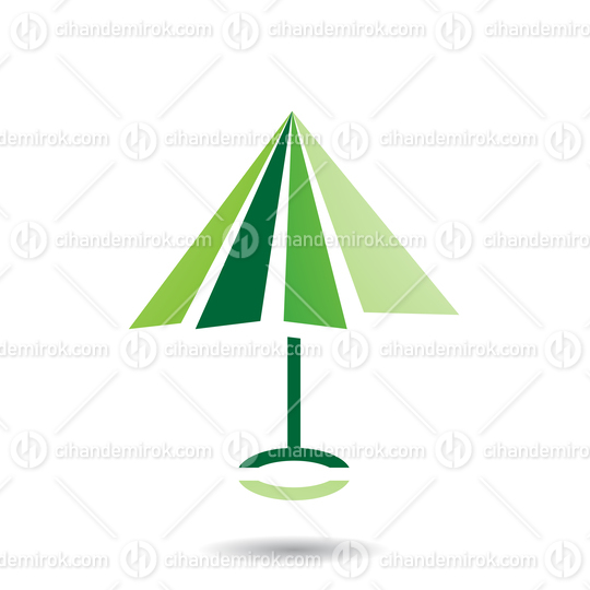 Green Abstract Simplistic Umbrella Icon