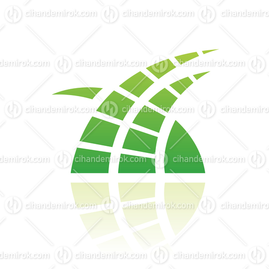 Green Abstract Striped Grass Like Logo Icon