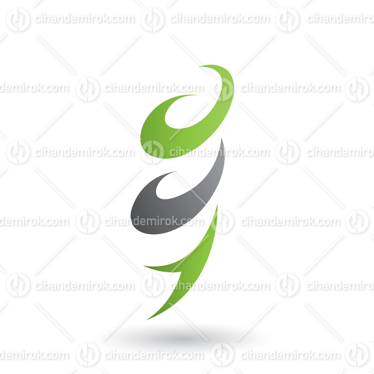 Green Abstract Wind and Twister Shape Vector Illustration