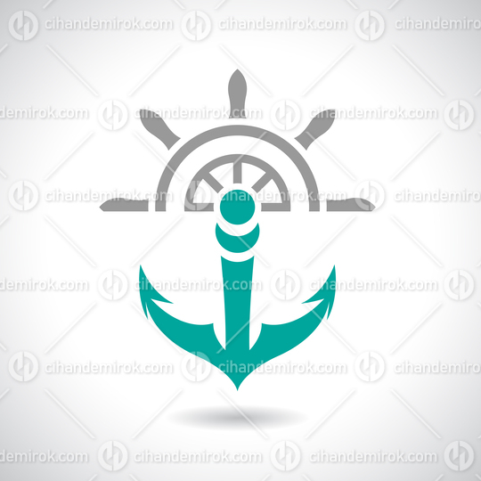 Green Anchor and Grey Ship's Wheel Icon
