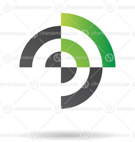 Green and Black Abstract Round Target Logo Icon