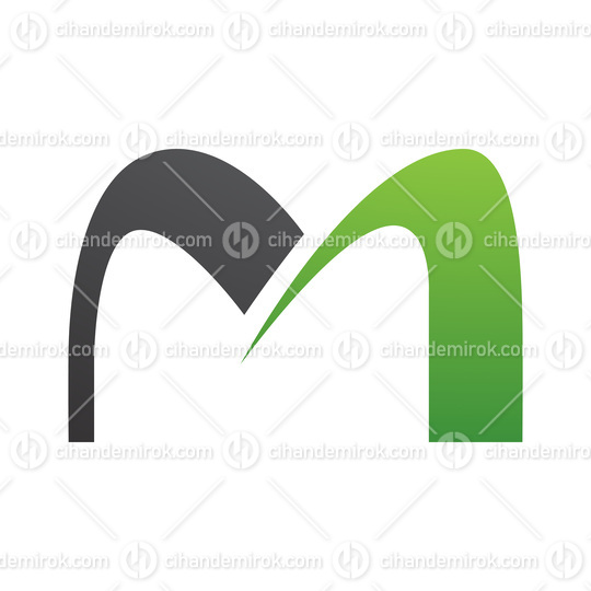 Green and Black Arch Shaped Letter M Icon