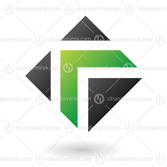 Green and Black Arrow Square Logo Icon