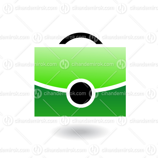 Green and Black Briefcase or Bag with a Handle 