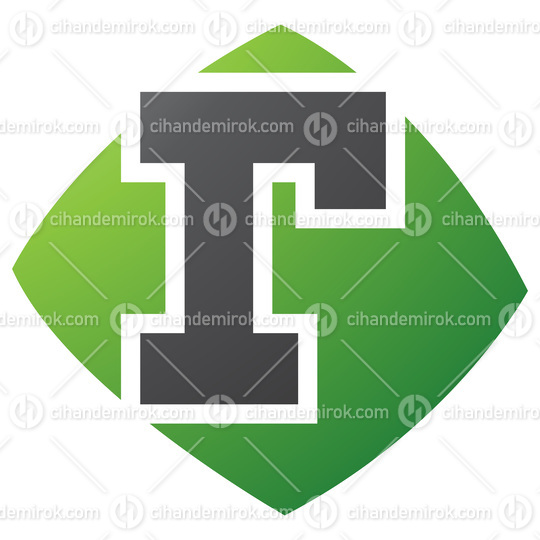 Green and Black Bulged Square Shaped Letter R Icon