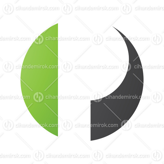 Green and Black Circle Shaped Letter P Icon