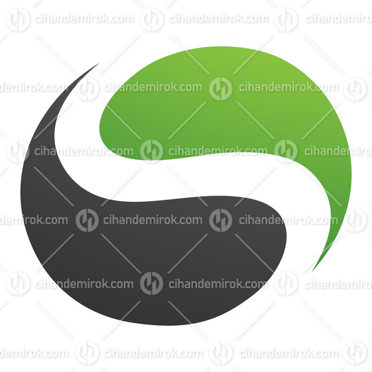 Green and Black Circle Shaped Letter S Icon