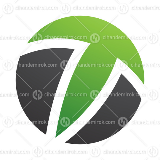 Green and Black Circle Shaped Letter T Icon