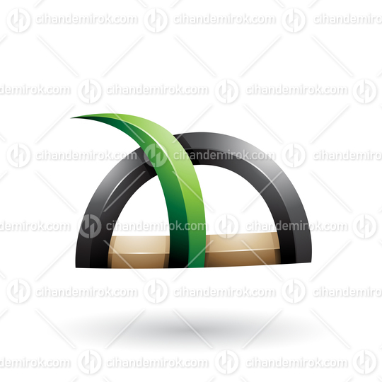 Green and Black Glossy Grass Like Spiky Shape Vector Illustration