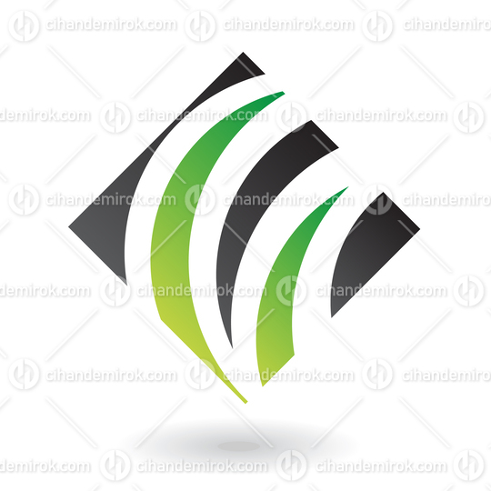 Green and Black Grass Like Logo Icon