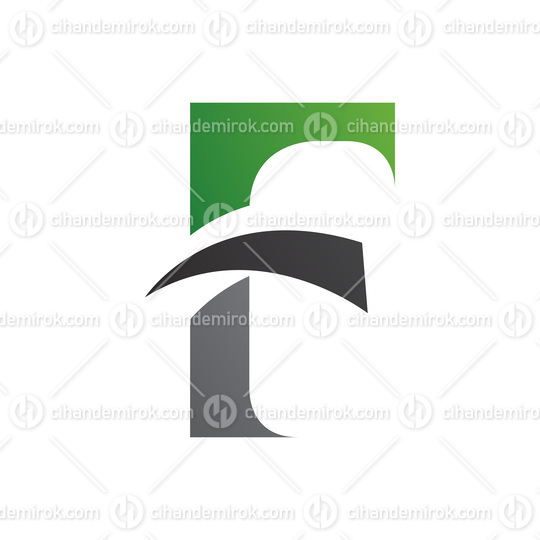 Green and Black Letter F Icon with Pointy Tips