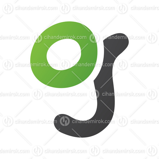 Green and Black Letter G Icon with Soft Round Lines