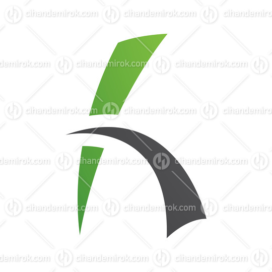 Green and Black Letter H Icon with Spiky Lines