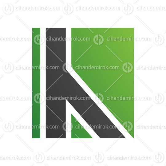 Green and Black Letter H Icon with Straight Lines