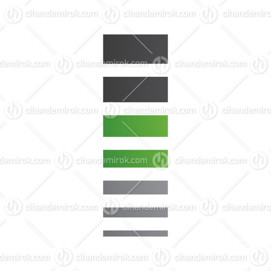 Green and Black Letter I Icon with Horizontal Stripes
