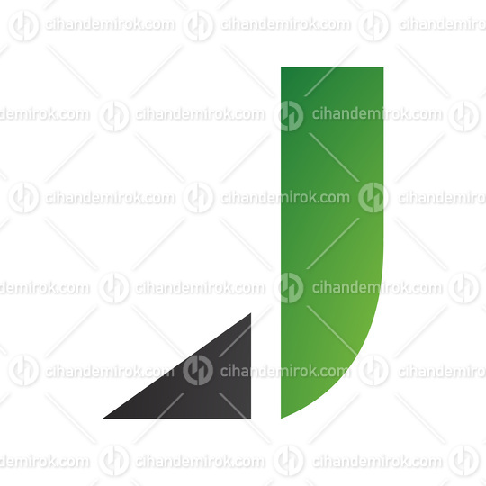 Green and Black Letter J Icon with a Triangular Tip