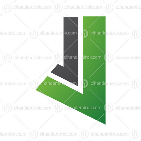 Green and Black Letter J Icon with Straight Lines