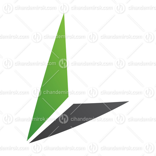 Green and Black Letter L Icon with Triangles