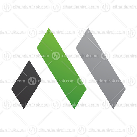 Green and Black Letter M Icon with Rectangles