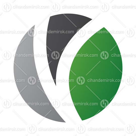 Green and Black Letter O Icon with a V Shape