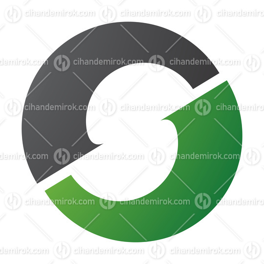 Green and Black Letter O Icon with an S Shape in the Middle