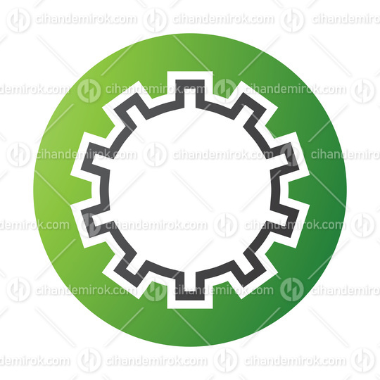 Green and Black Letter O Icon with Castle Wall Pattern