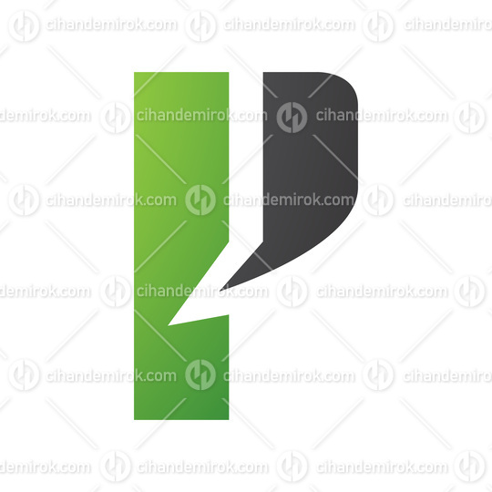 Green and Black Letter P Icon with a Bold Rectangle