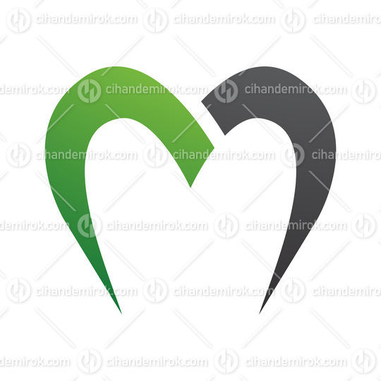 Green and Black Parachute Shaped Letter M Icon