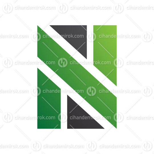 Green and Black Rectangle Shaped Letter N Icon