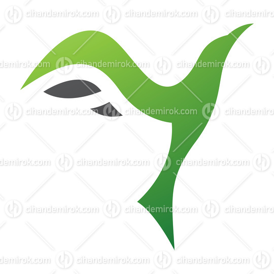 Green and Black Rising Bird Shaped Letter Y Icon