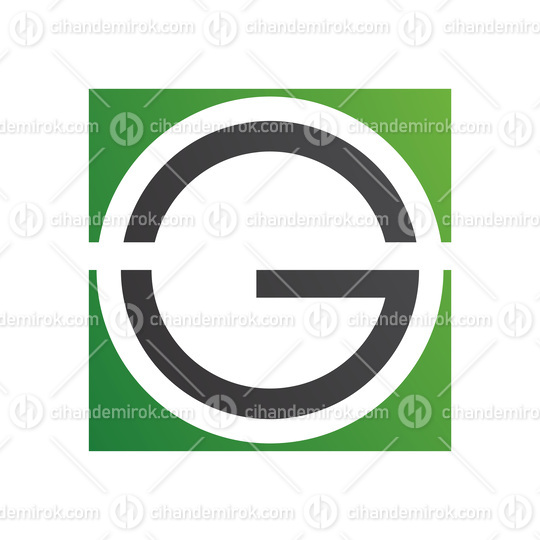 Green and Black Round and Square Letter G Icon