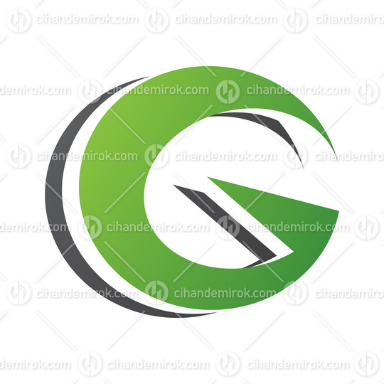 Green and Black Round Layered Letter G Icon